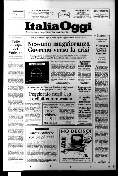 Italia oggi : quotidiano di economia finanza e politica